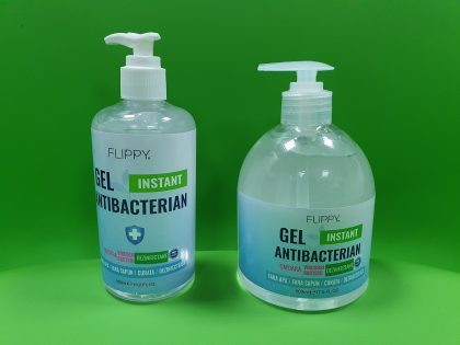 Dezinfectant Gel pentru Mâini, Flippy 70% Alcool, Flacon 300 ml sau 500 ml