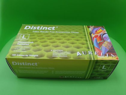 Mănuşi Aurelia Distinct, Latex, nepudrate, alb, mărimea L - Set 100 bucăţi