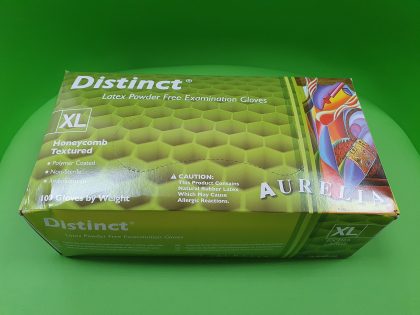 Mănuşi Aurelia Distinct, Latex, nepudrate, alb, mărimea XL - Set 100 bucăţi