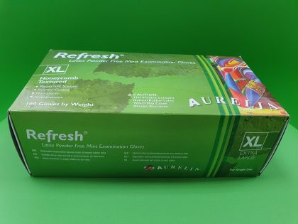 Mănuşi Aurelia Refresh, Latex, nepudrate, verde, mărimea XL - Set 100 bucăţi