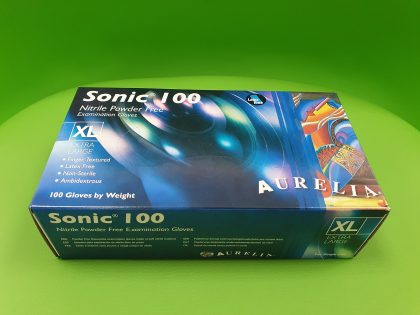 Mănuşi Aurelia Sonic, Nitril, nepudrate, indigo, mărimea XL - Set 100 bucăţi