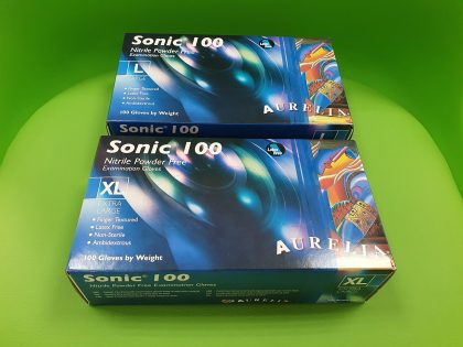 Mănuşi Aurelia Sonic, Nitril, nepudrate, indigo, mărimile L şi XL - Set 100 bucăţi