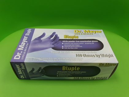 Mănuşi Dr. Mayer Bluple, Nitril, nepudrate, albastru, mărimea L - Set 100 bucăţi