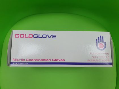 Mănuşi GoldGlove, Nitril, nepudrate, negru, mărimea L - Cutie, Lateral