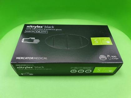 Mănuşi Nitrylex Black, Nitril, nepudrate, negru, mărimea S - Set 100 bucăţi