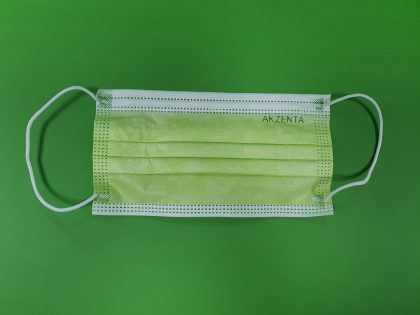 Măşti Protecţie, Unică Folosinţă, Dispozitiv Medical, Clasa I, Tip IIR, 3 Straturi, 3 Pliuri- Verde