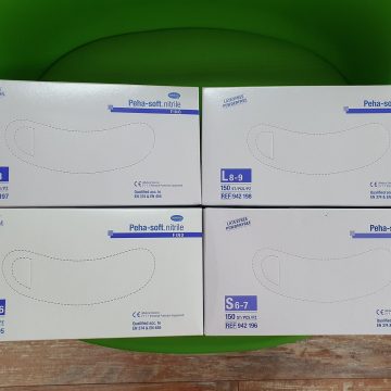 Mănuşi Hartmann Peha-soft Fino, Nitril, nepudrate, albastru, mărimile XS, S, M şi L - Perechi sau Set 150 bucăţi