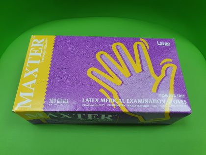 Mănuşi Latex Maxter, Latex, nepudrate, alb crem, mărimea L - Set 100 bucăţi