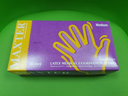 Mănuşi Latex Maxter, Latex, nepudrate, alb crem, mărimea M - Set 100 bucăţi