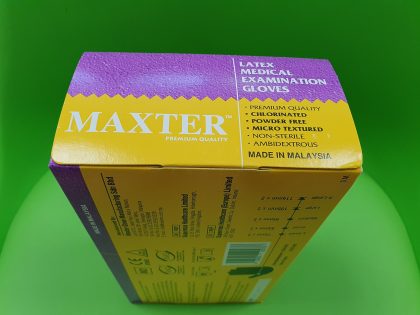 Mănuşi Latex Maxter, Latex, nepudrate, alb crem, mărimea S - Cutie, Capăt