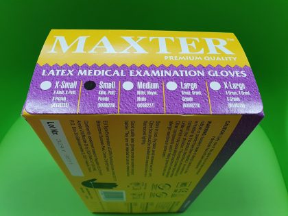 Mănuşi Latex Maxter, Latex, nepudrate, alb crem, mărimea S - Cutie, Capăt